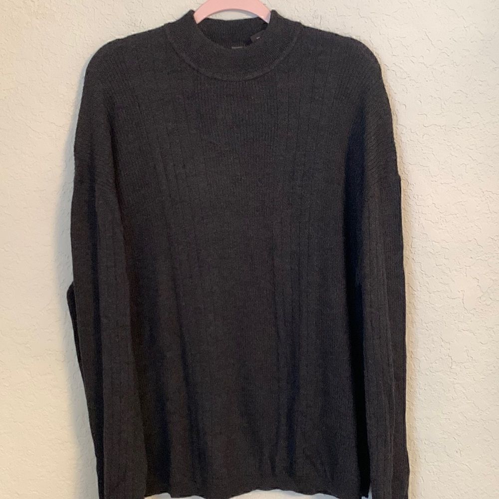 J.Ferrar Gray Merino Wool Sweater Size XL